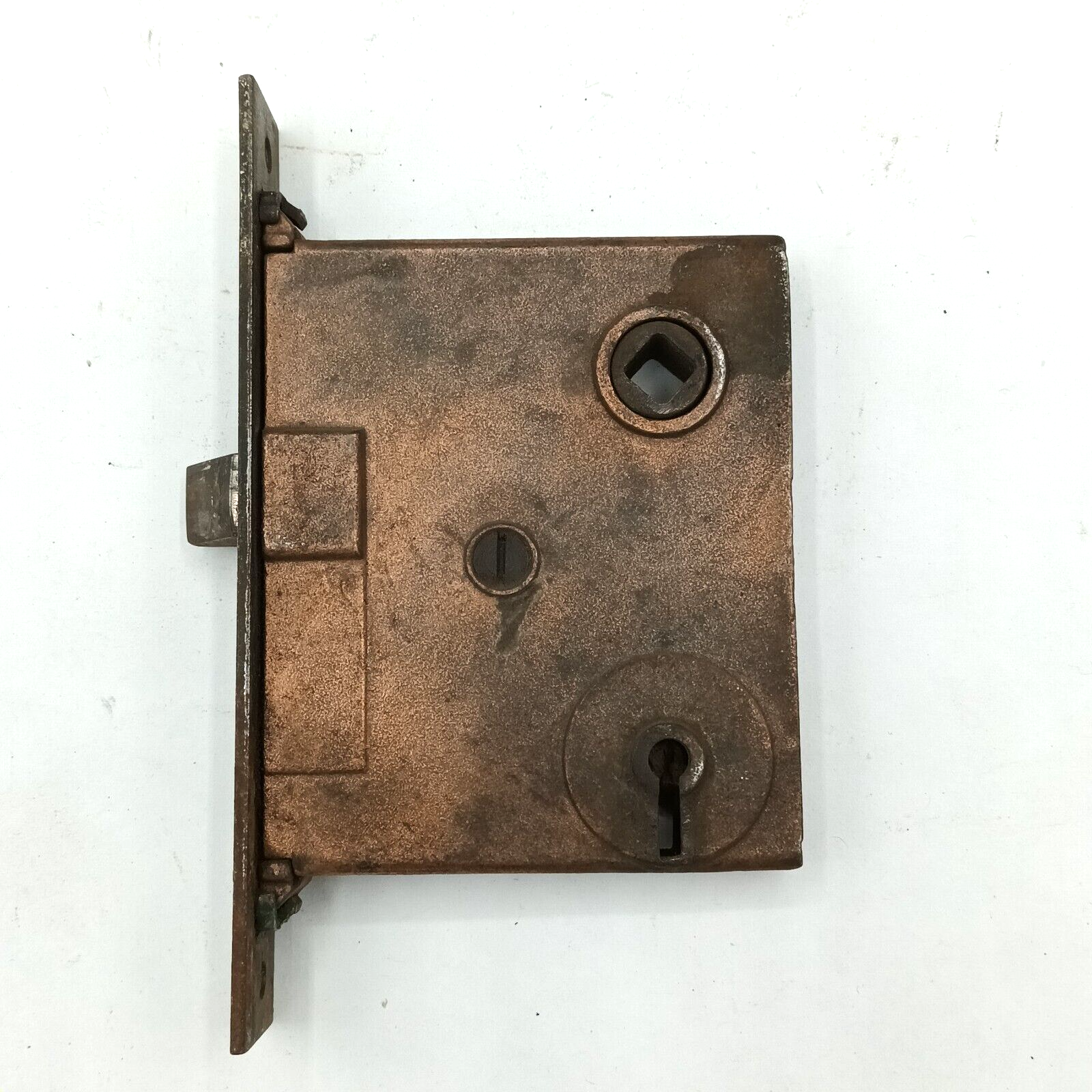 Vintage Mortise Lock Door Hardware Salvage Skeleton Keyhole NO Key B366