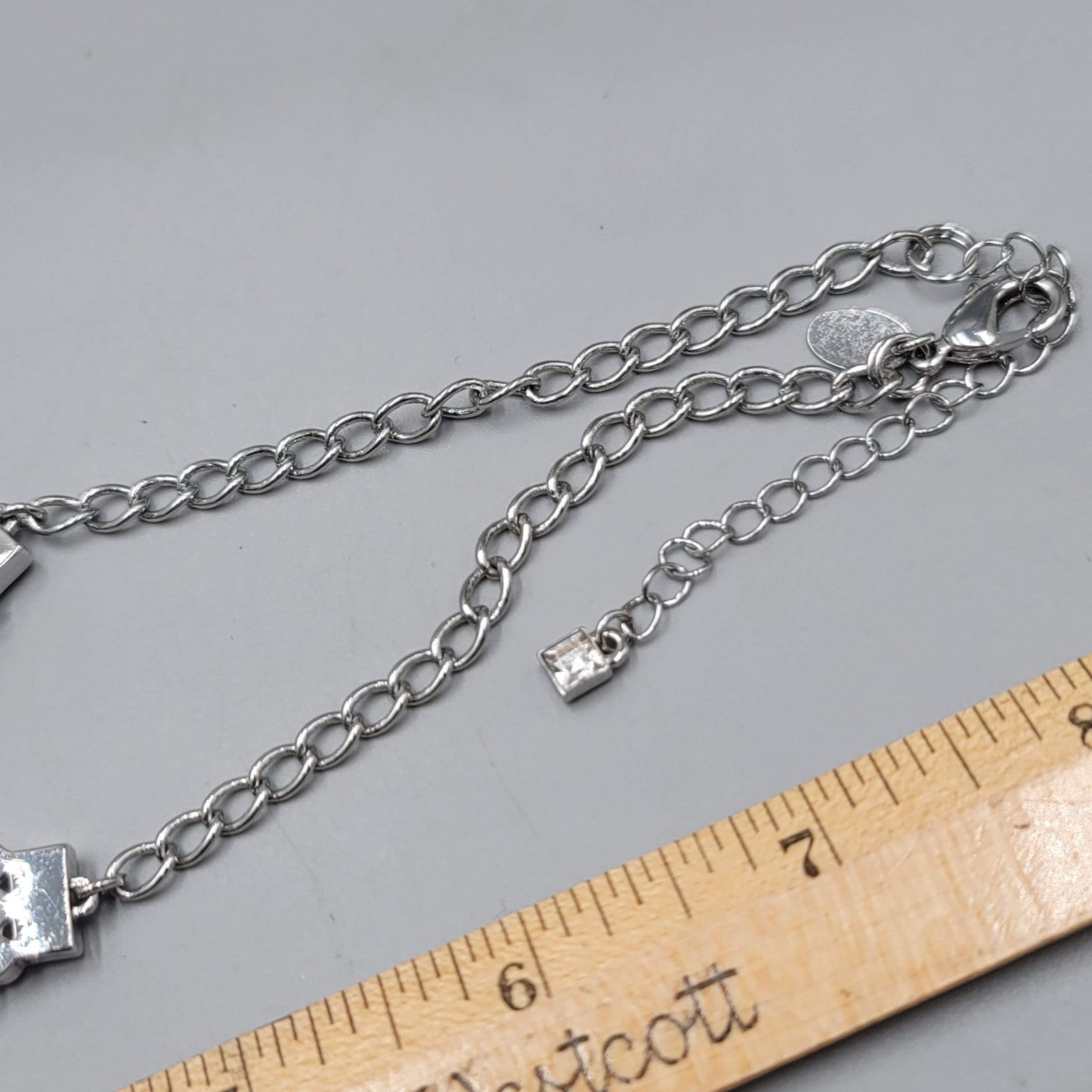 Lia Sophia Necklace Silver Plated Gunmetal Graduated Beads Just Lovely!!
