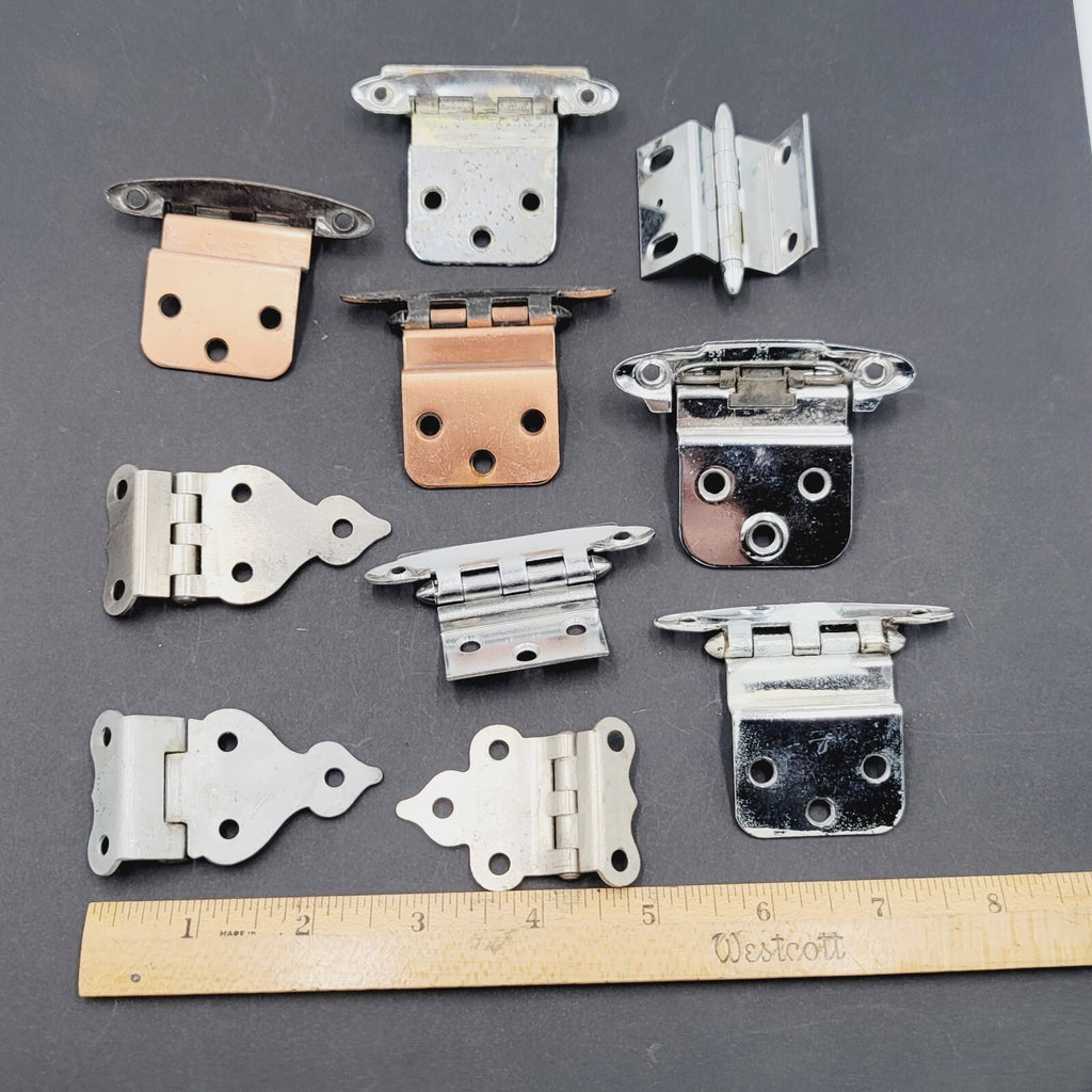 LOT of 10 Vintage Reclaimed Used Cabinet Offset Hinges Mix Lot All Salvaged