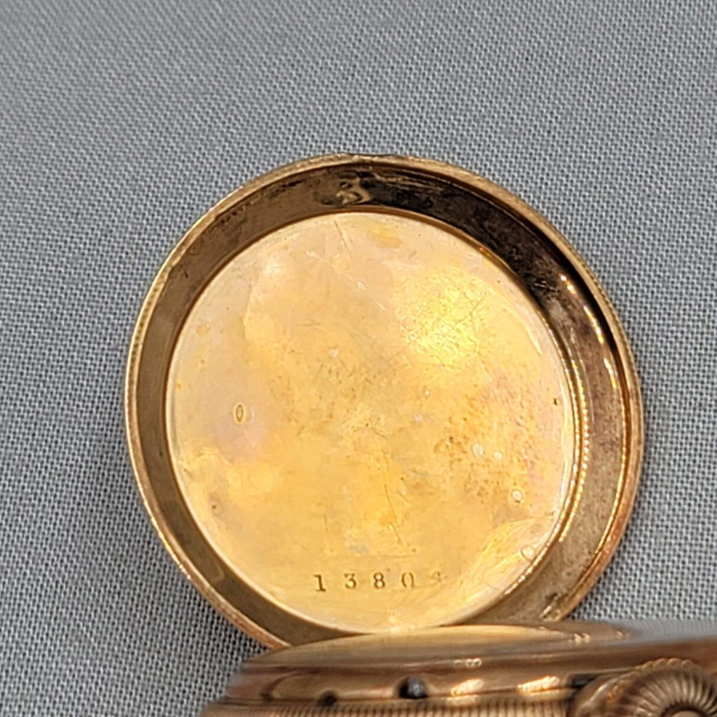 14k Yellow Gold Waltham 9 Jewel Hunter Case Pocket Watch Size 6