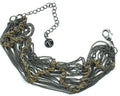 Signed Talbots Gunmetal Multi Chain Bracelet Estate Costume Jewelry 7" - 10"