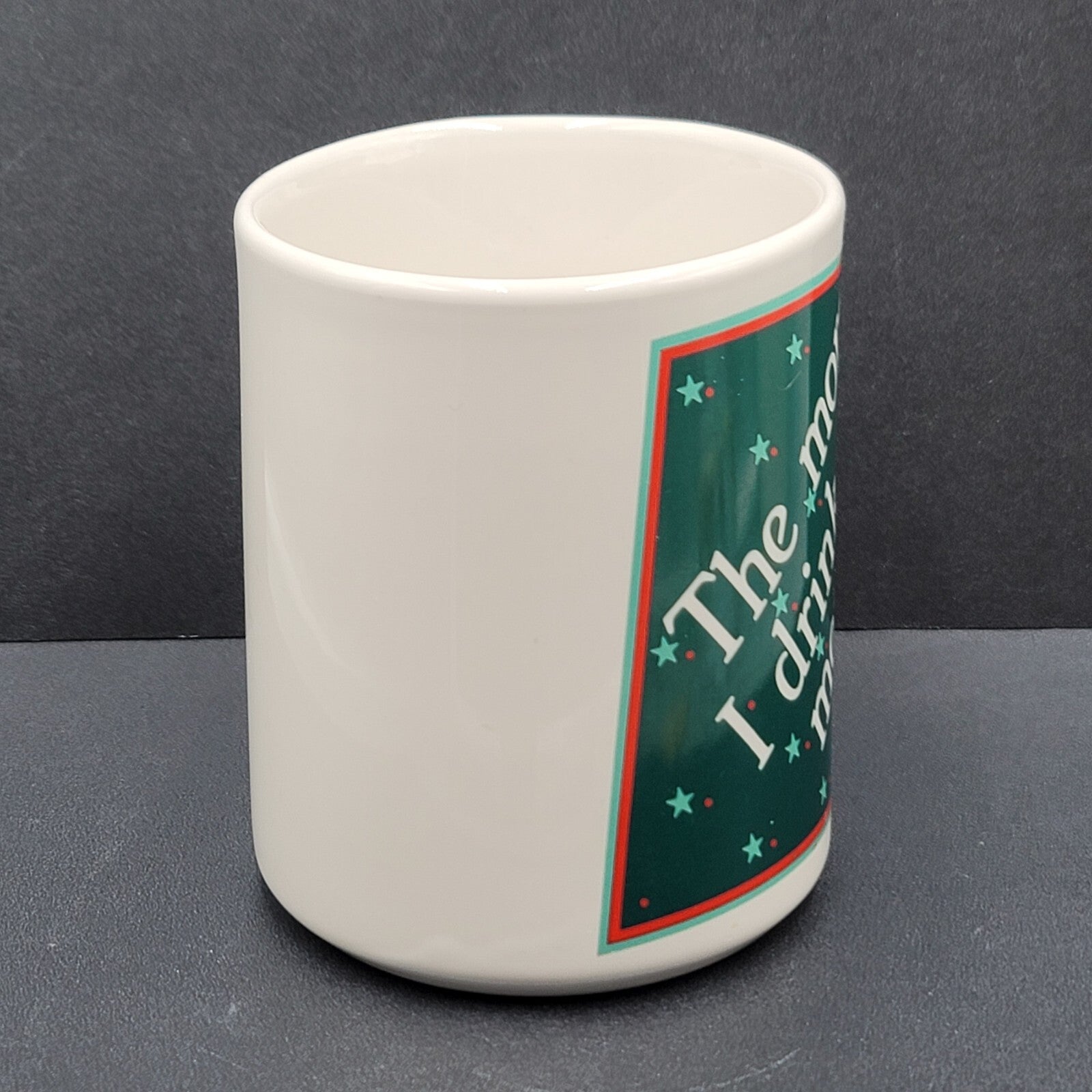 Vintage Christmas Papel Coffee Mug Slants The more I drink the merrier I get