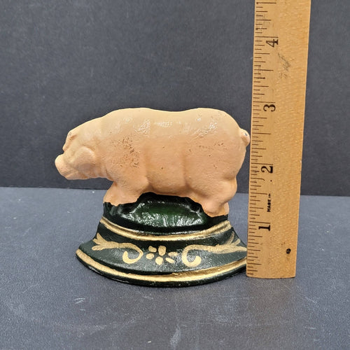 Cast Iron Small Pink Pig Door Stop Farmhouse Kitchen Decor 2.5" x 3"