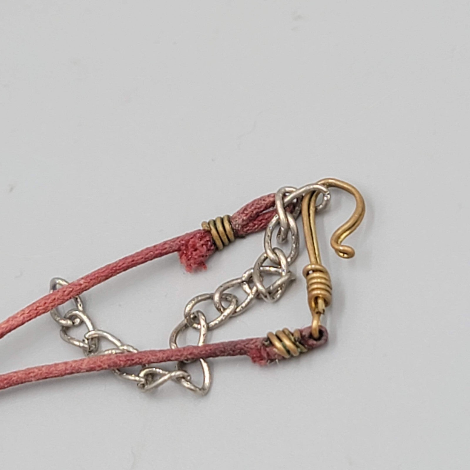 Artisan Necklace Handmade Art Pottery Bells Hand Knotted Cord 16"-18"