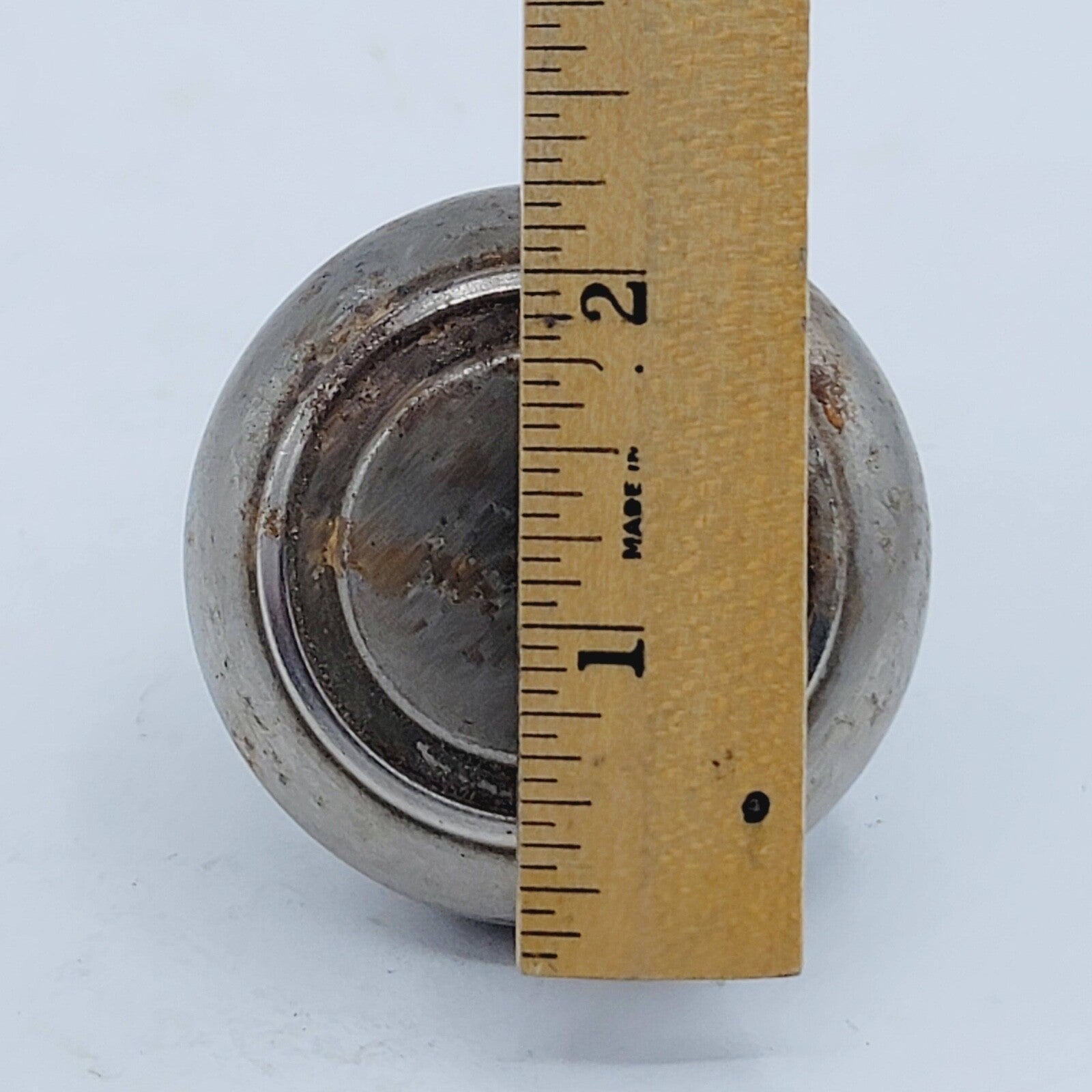One Single Vintage Steel Door Knob Reclaimed Salvage 2.25" D0032