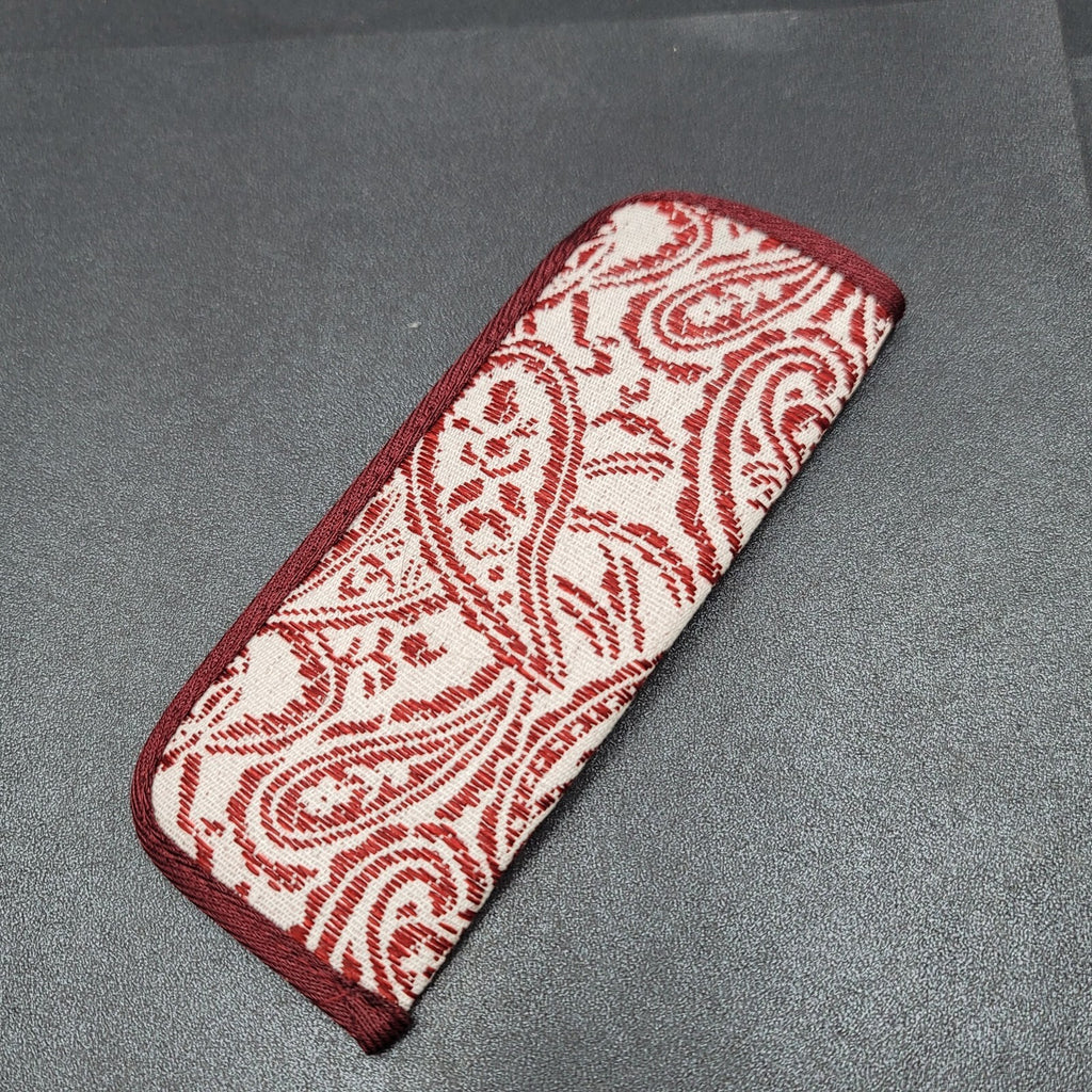 Foster Grant Eyeglass Glasses Soft Case Fabric Protector Paisley Burgundy White