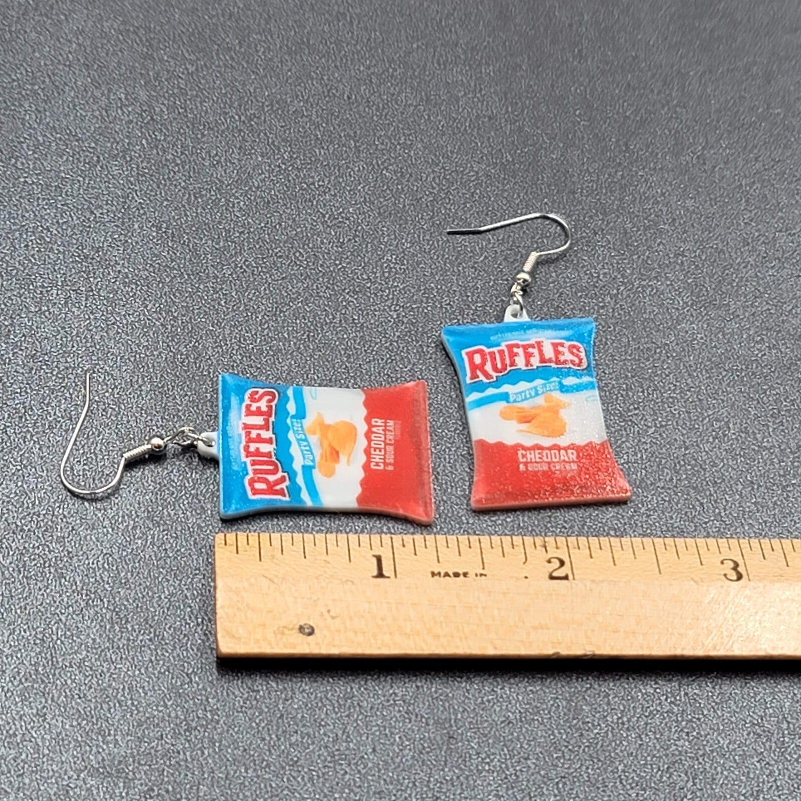 Pierced Earrings Ruffles Cheddar Sour Cream 1.25"