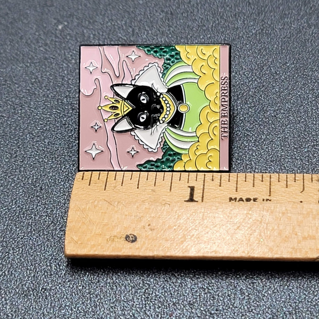 The Empress Tarot Card Black Cat Enamel Lapel Hat Pin 1 1/8"
