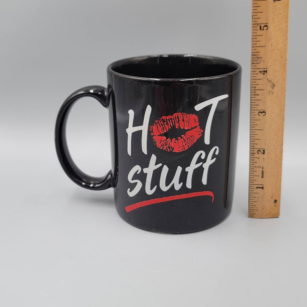 HOT STUFF Coffee Mug Kisses Black White Red Vintage Papel Freelance