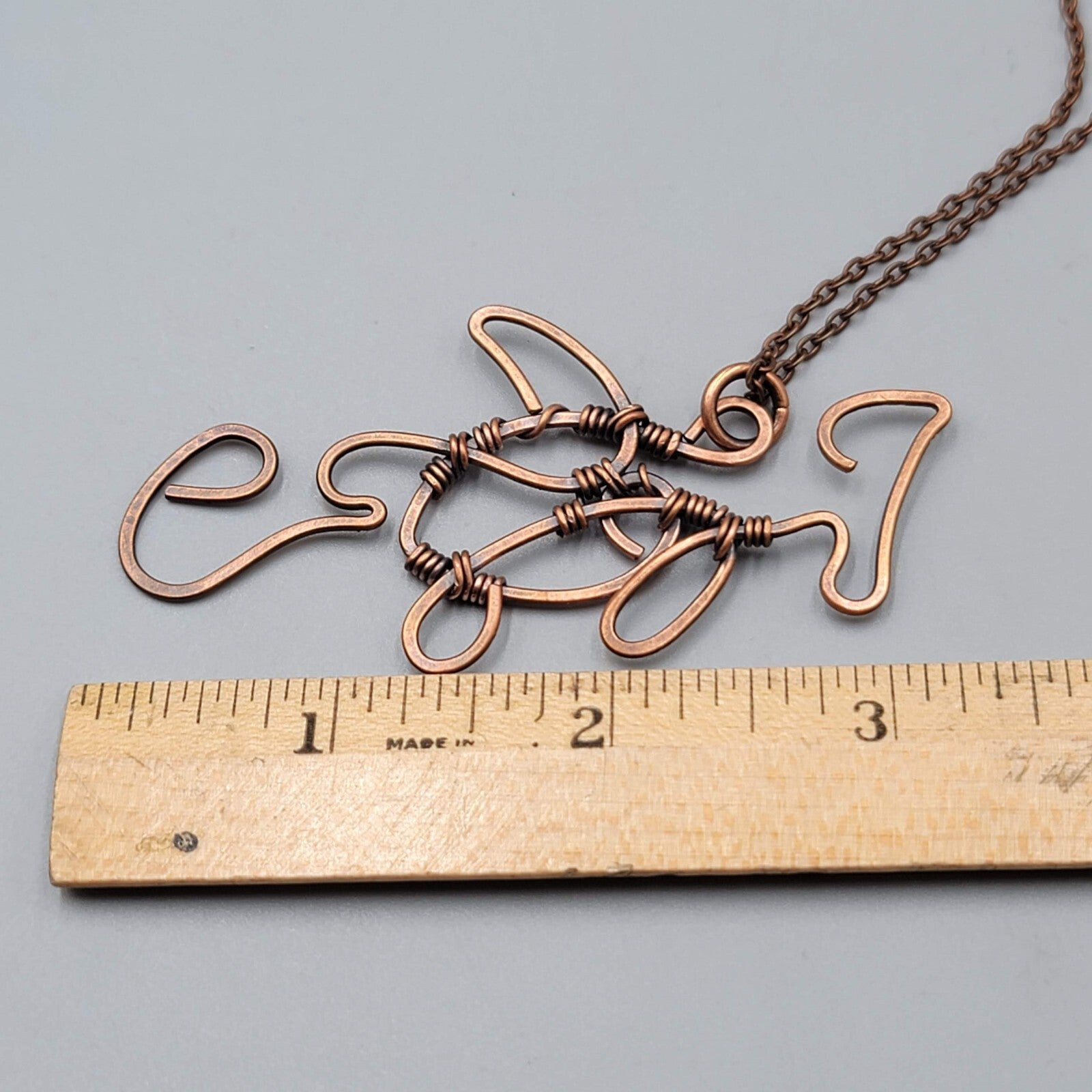 Hammerhead Shark Pendant Necklace Copper tone 24"