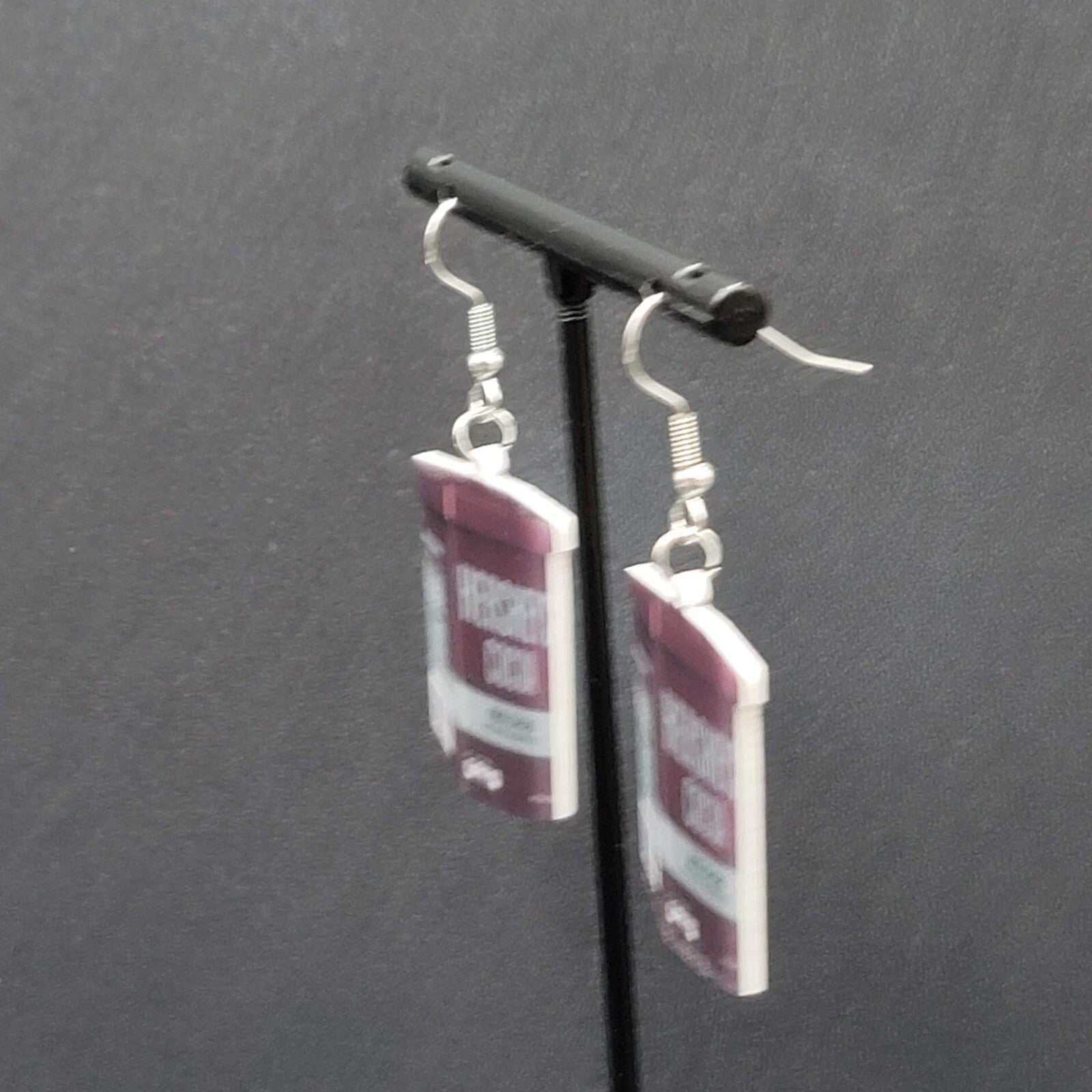 Pierced Earrings Hersheys Cocoa Acrylic Dangle 1.25"