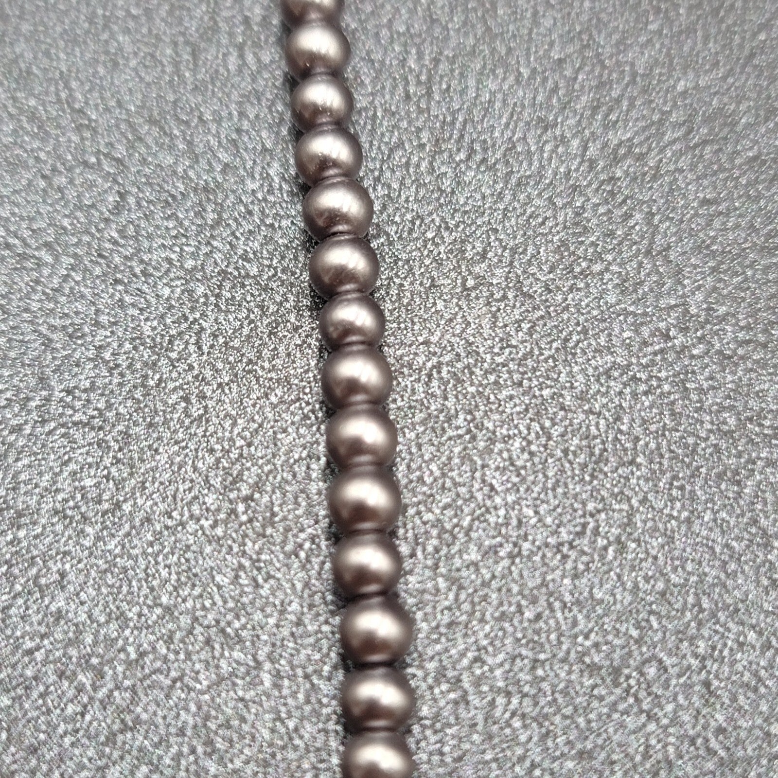 Tommy Hilfiger Necklace Small Dainty Gray Bead Signed 16"
