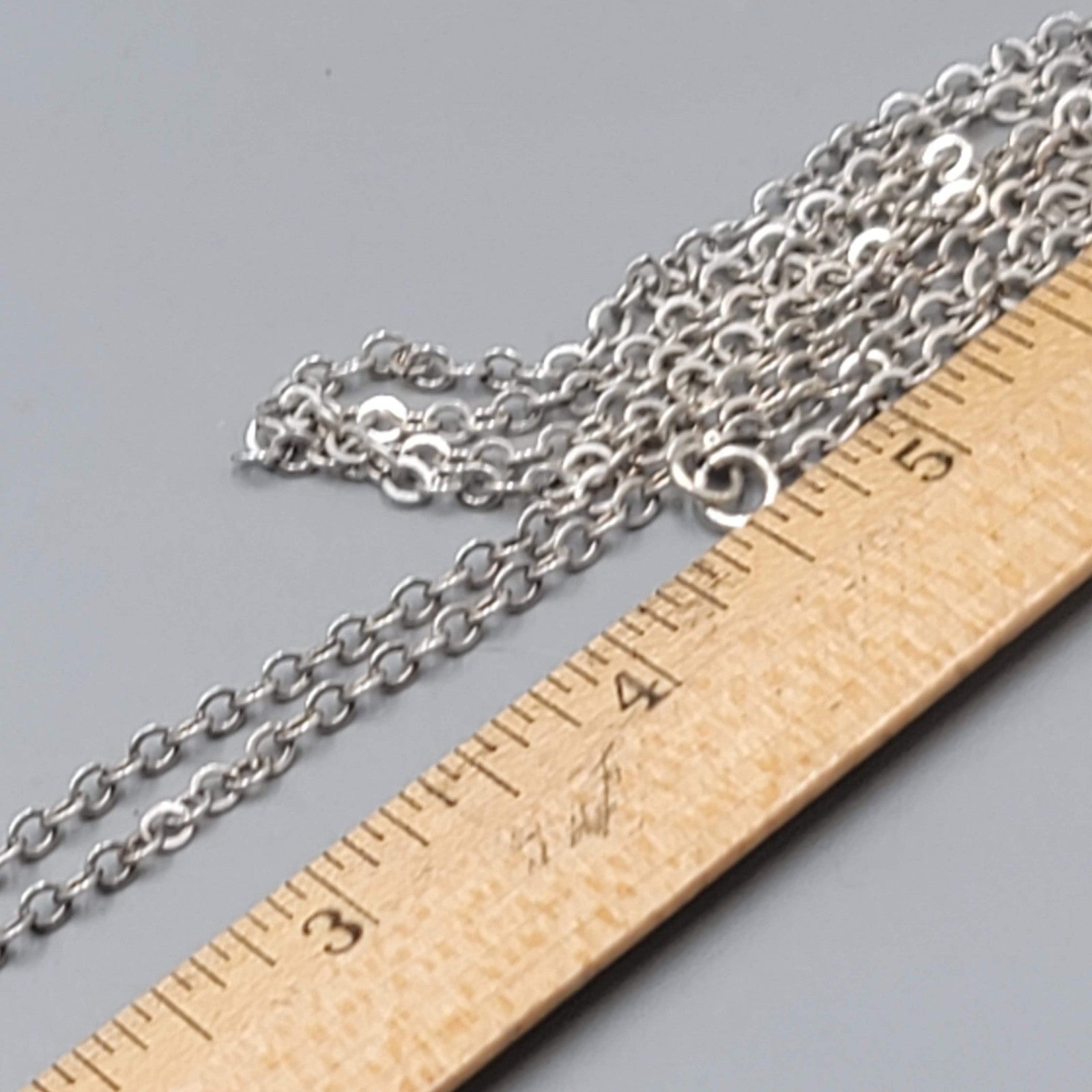 Sterling Silver Necklace Flower Embossed Puffy Heart Pendant Long Chain 30 in