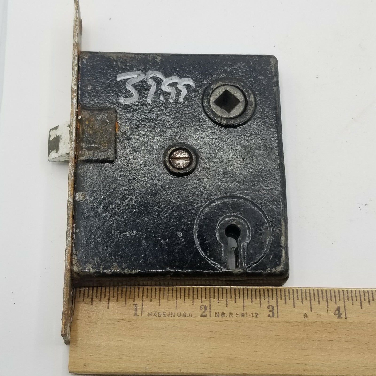 Vintage Cast Iron Interior Door Mortise Lock Hardware Skeleton Keyhole B166