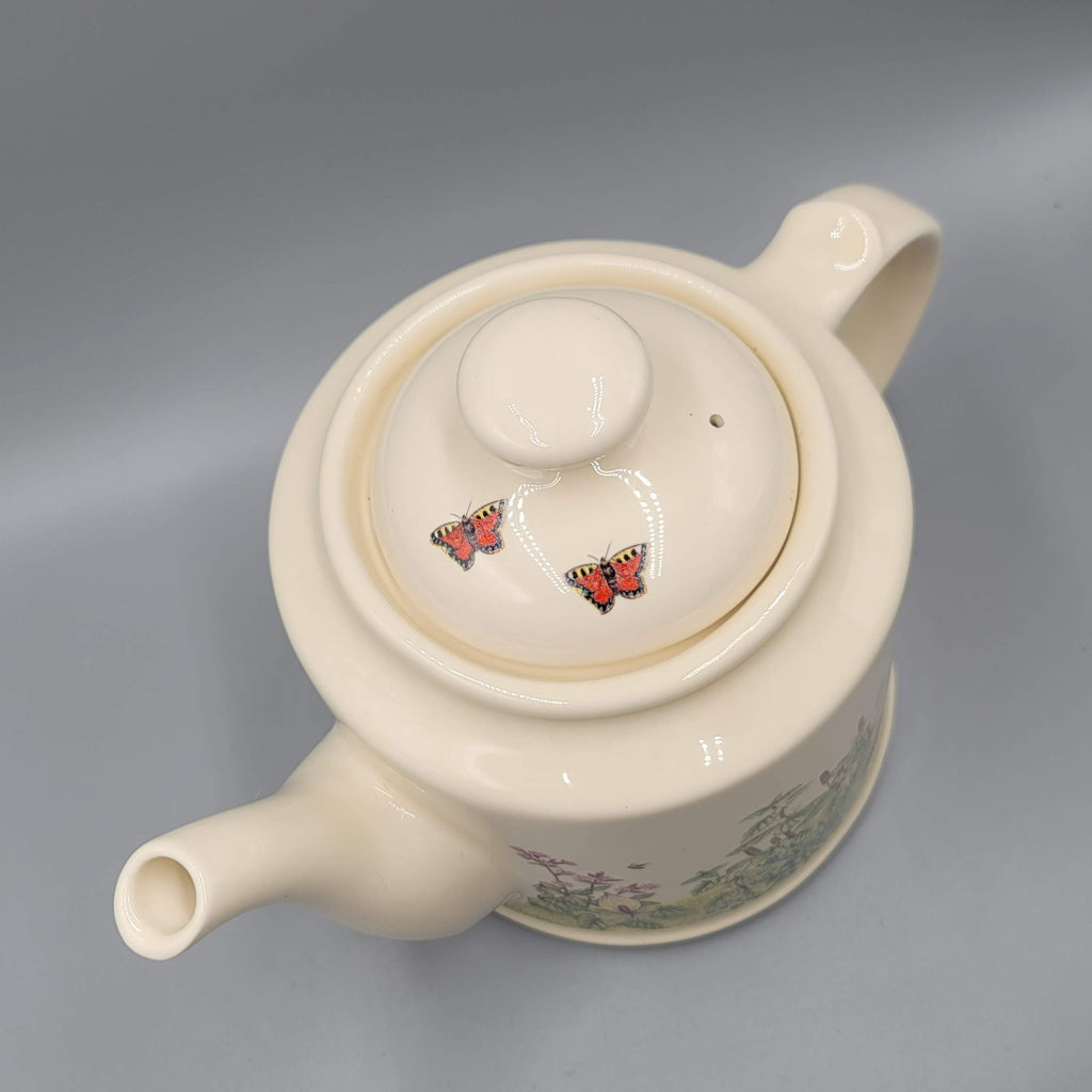 Vintage Wade Hedgerow Teapot with Flowers Bees Butterflies Signed