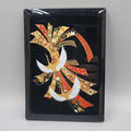 Vintage Japanese Cranes Kimono Belts Black Lacquered Address Phone Book