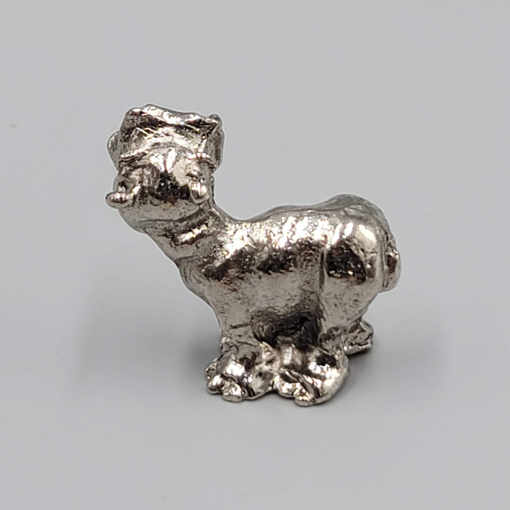Mini Hippo Figurine Tiny Animal Sculpture Miniature Solid Pewter 1 in