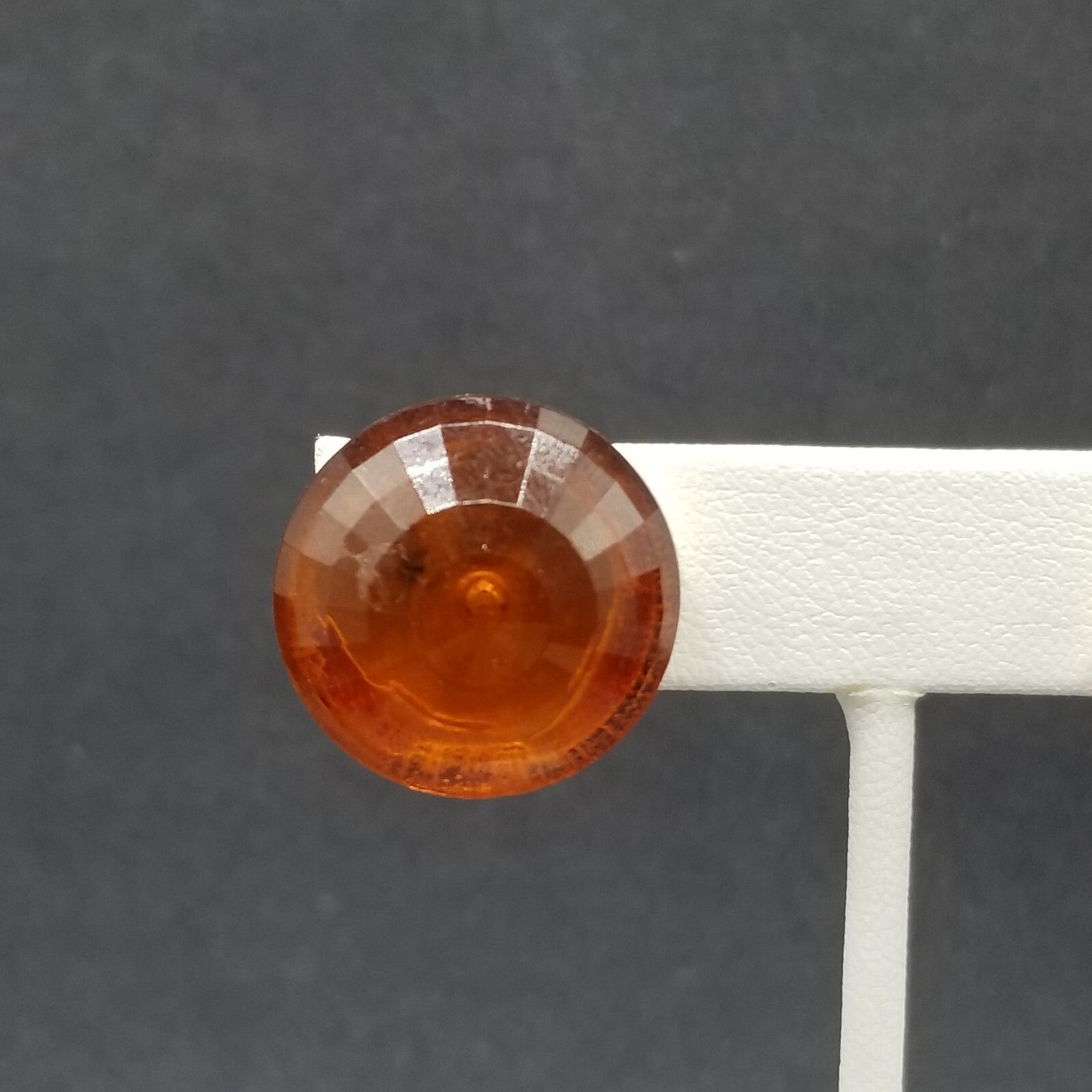 Vintage Clip on S & H Earrings Gold tone Orange Faceted Acrylic Dome Stud 7/8"
