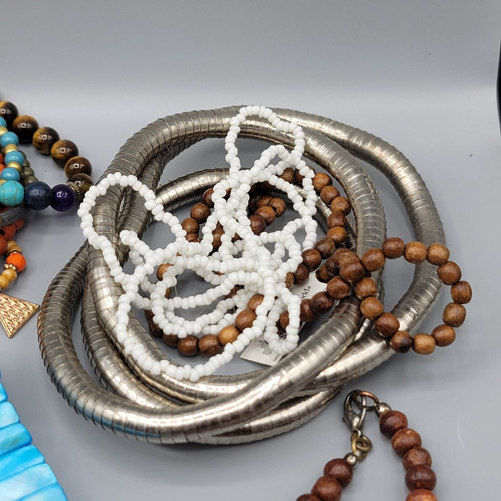 Colorful Jewelry Lot Necklaces Bracelets Beads 27 pcs All Wearble in Good Condit