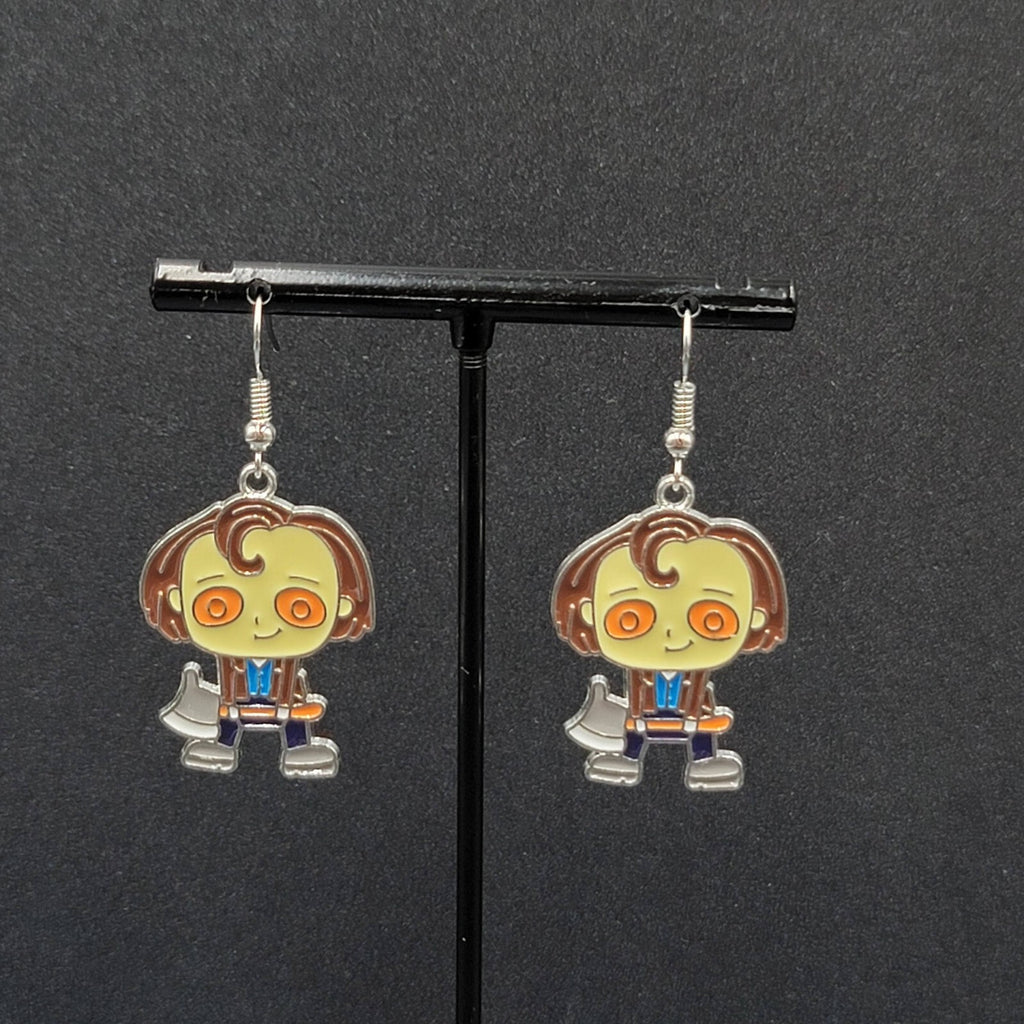 Jack Torrance Pierced Earrings Enamel The Shining Horror Movie Dangle 1.25" FS
