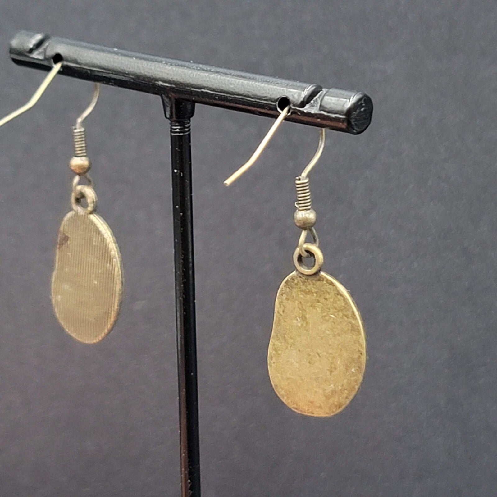 New Melting Clock Pierced Earrings Bronze tone Dangle 7/8"