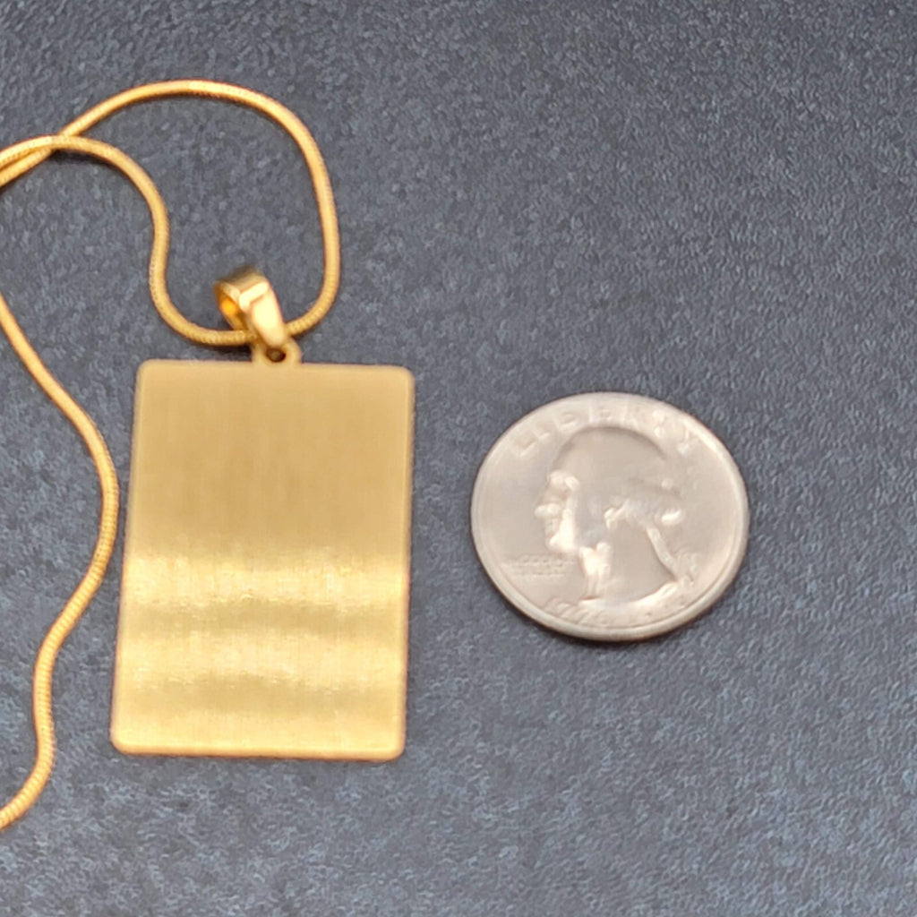 The HERMIT Tarot Card Pendant Necklace Major Arcana Gold tone 18”.