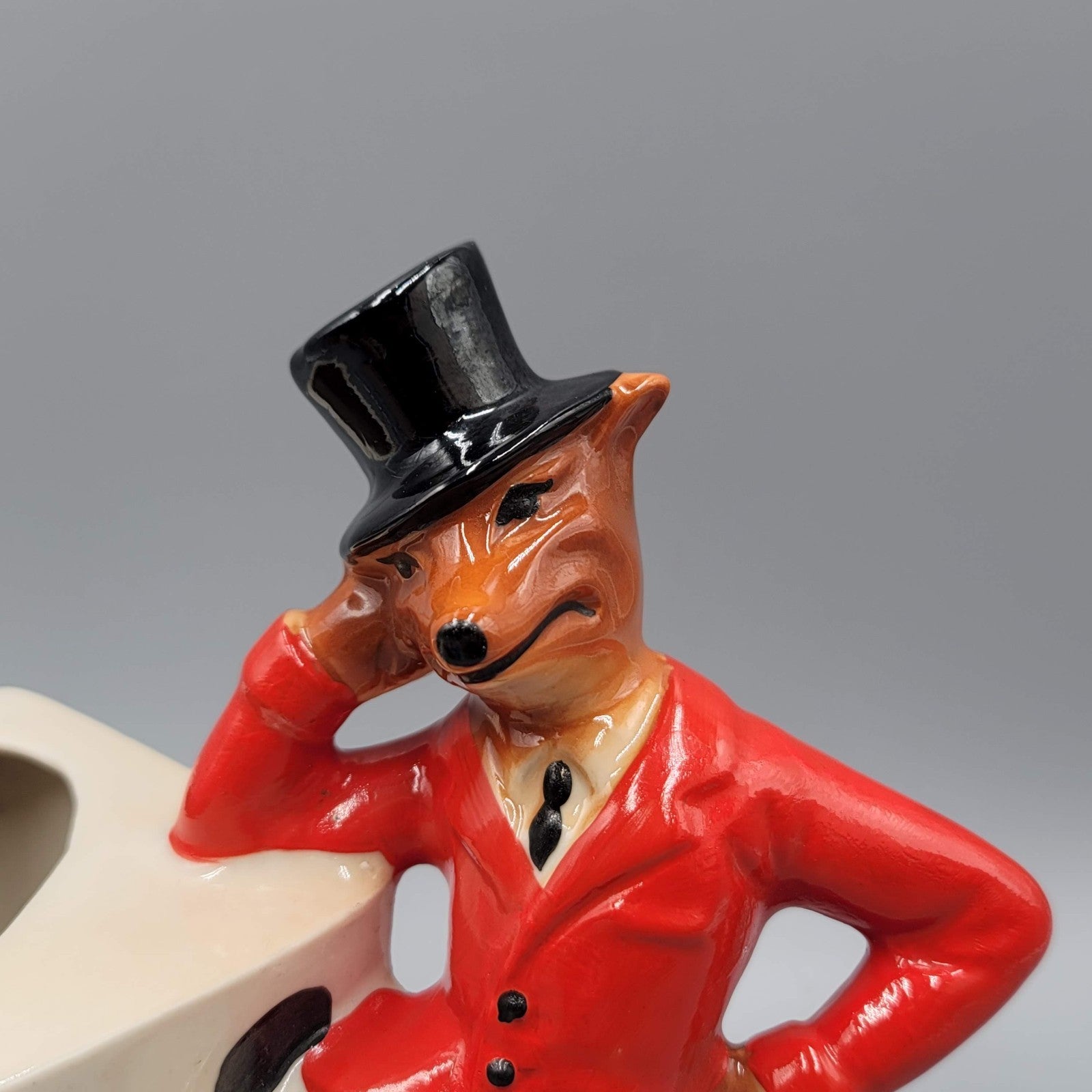 Vintage Jim Beam Fox Swizzle Stick Holder 1981 Dice Ceramic