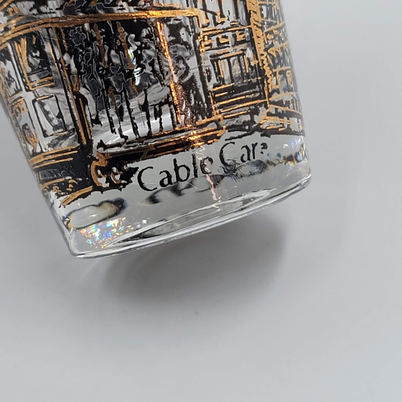 San Francisco Shot Glass Souvenir Black Gold Embossing