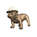 Vintage Mack Truck Gold Tone Bulldog Wearing White Construction Cap Pin Tie Tack