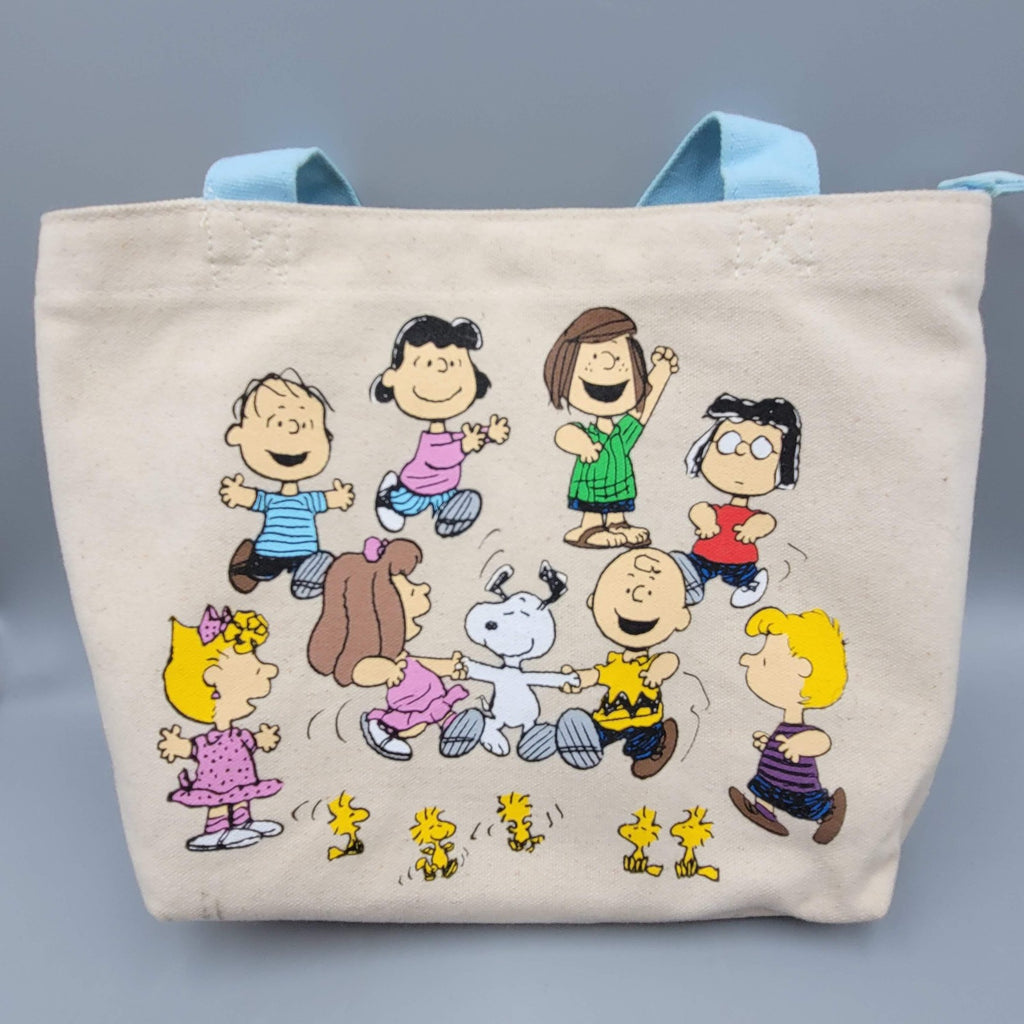 Peanuts Snoopy Tote Insulated Lunch Bag Canvas Zip Top Woodstock Charlie Brown