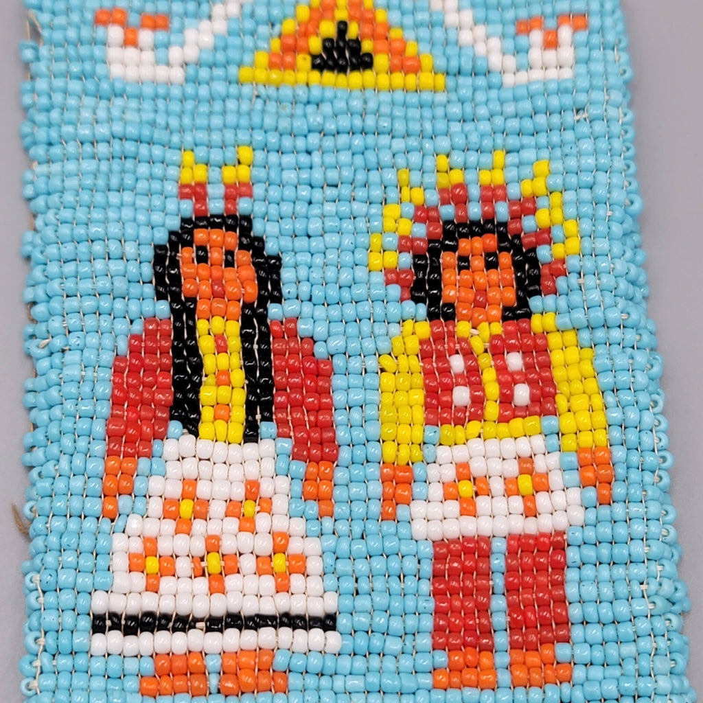 Vtg Native American Seed Bead Sunglass Eye Glass Case Holder Leather