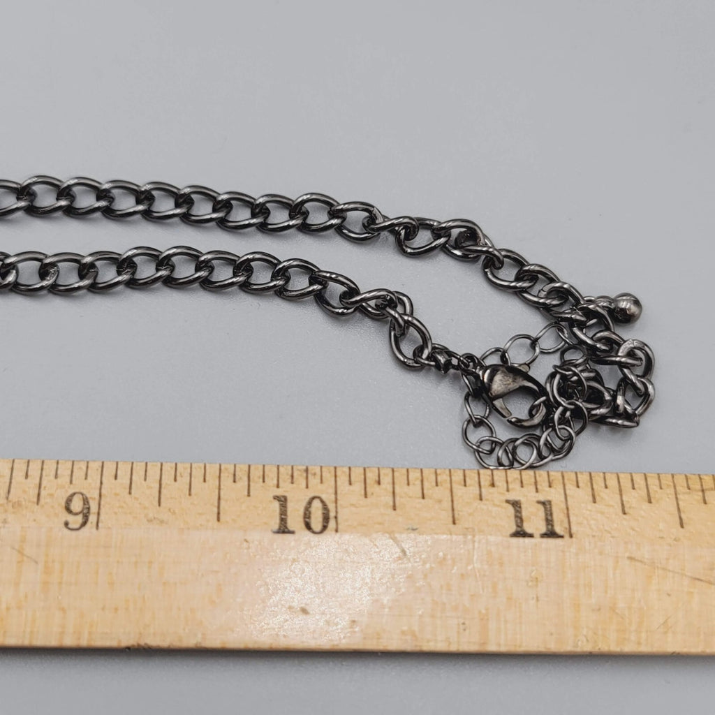 Tri Color Chain Necklace Black Rose Gold and Yellow Gold tone 20"