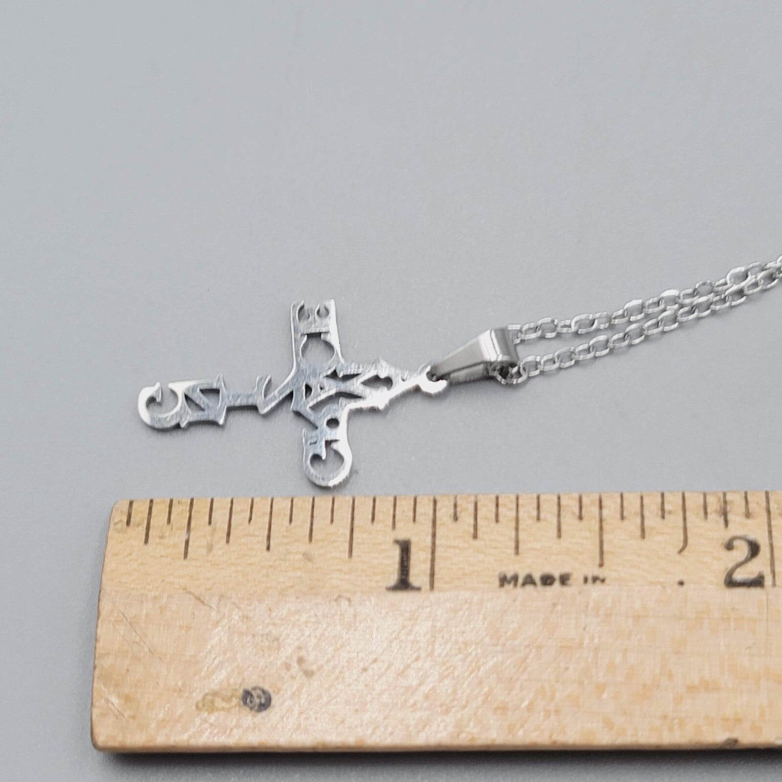 Amazing Grace Cross Pendant Necklace Silver tone New Chain 18"+