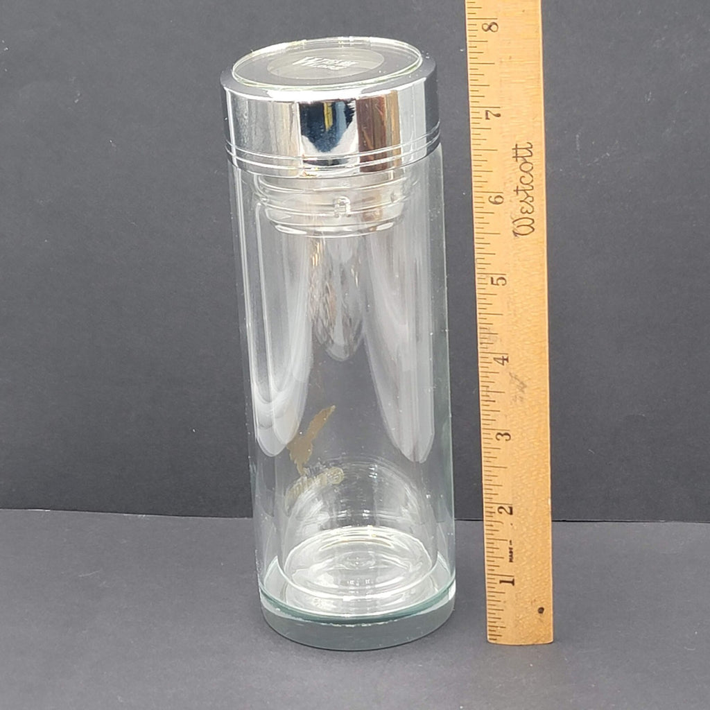 Wolong Glass Tea Infuser Bottle Double Wall Portable Tea Tumbler 460mL