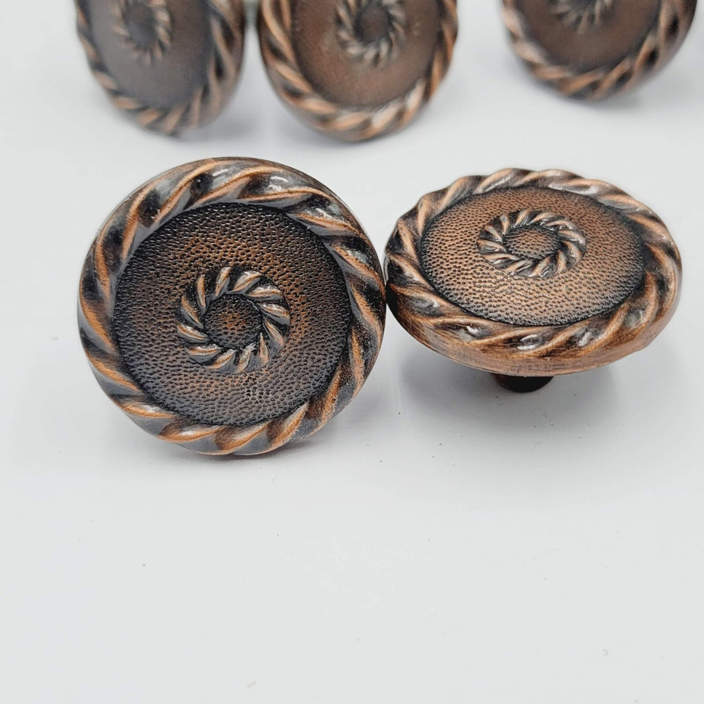 Vintage Lot of 6 Drawer Round Pulls Cabinet Pull Handles 1.5"