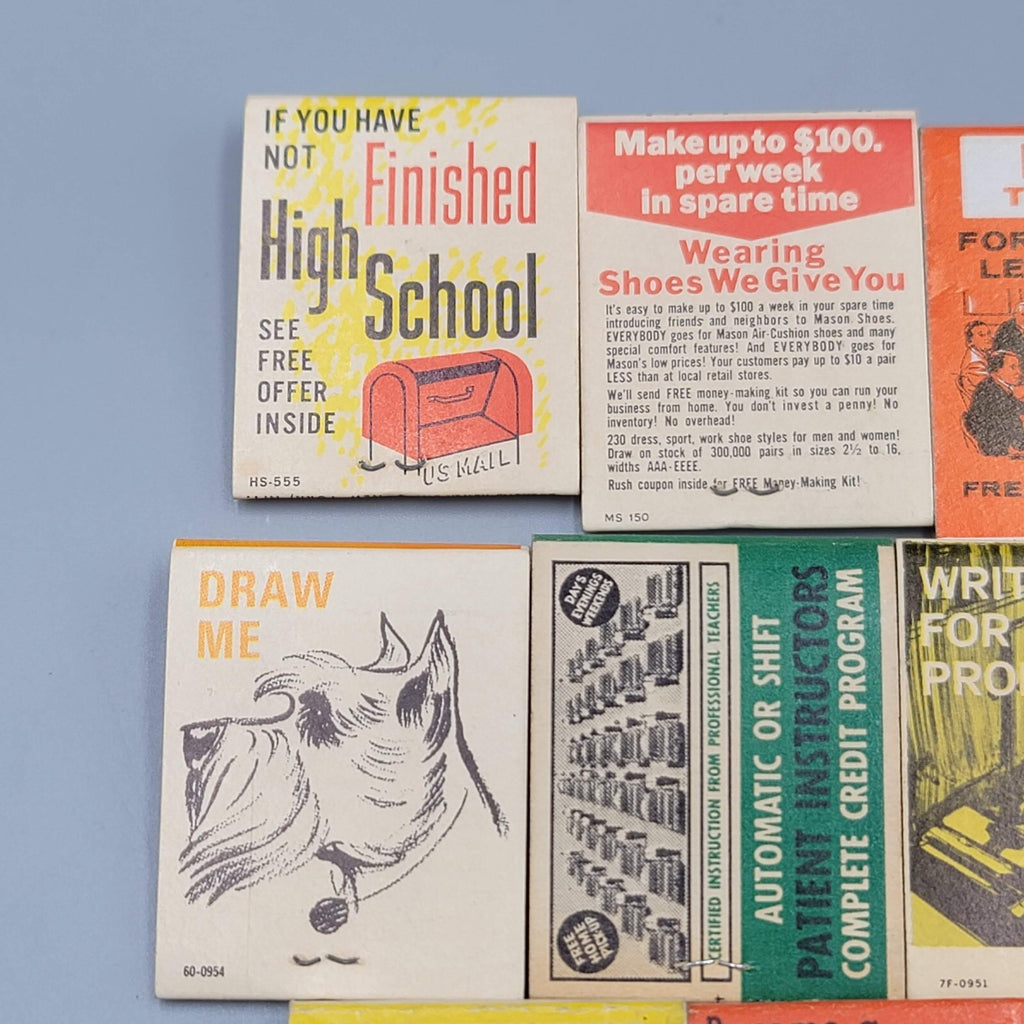 Vintage Matchbook Variety Lot of 11 Study Law Driving School High School