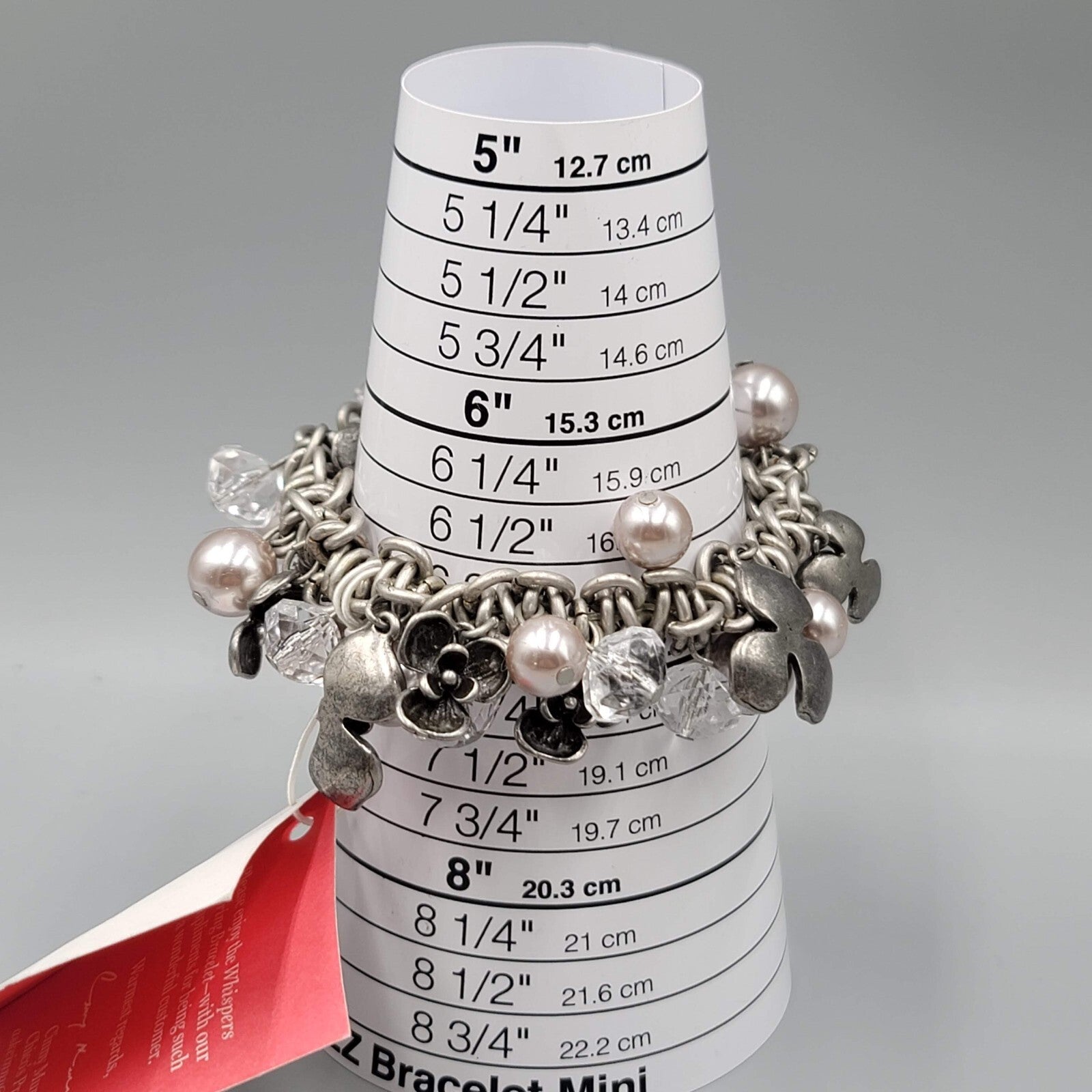 Chicos Bracelet Whispers of Spring Gift Bracelet Silver tone Beaded Flowers