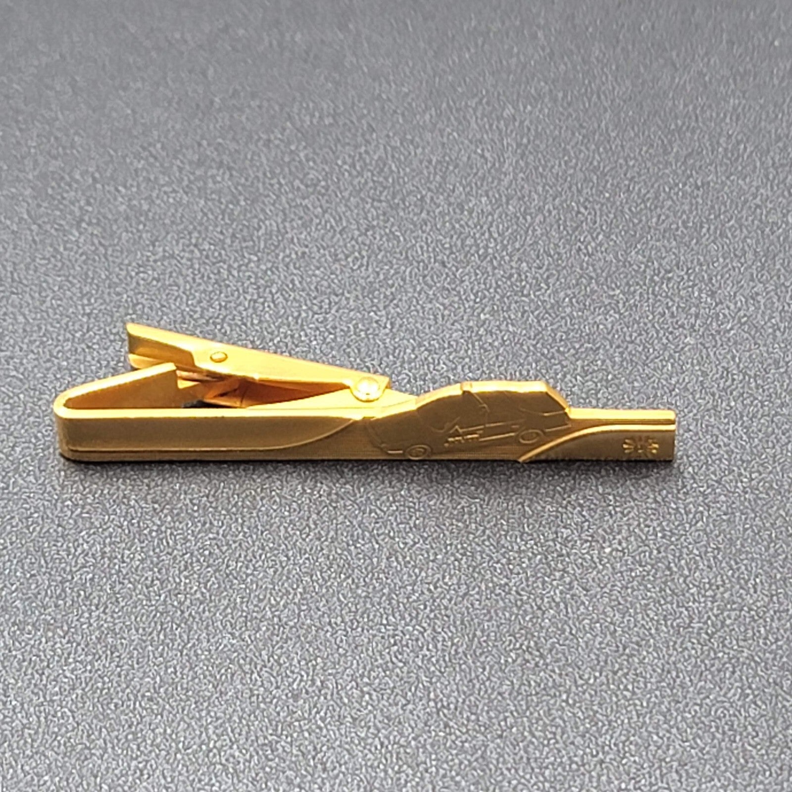 Vintage Sporrong Polizei Police Car Tie Clip Bar Gold Plated 2 5/8"