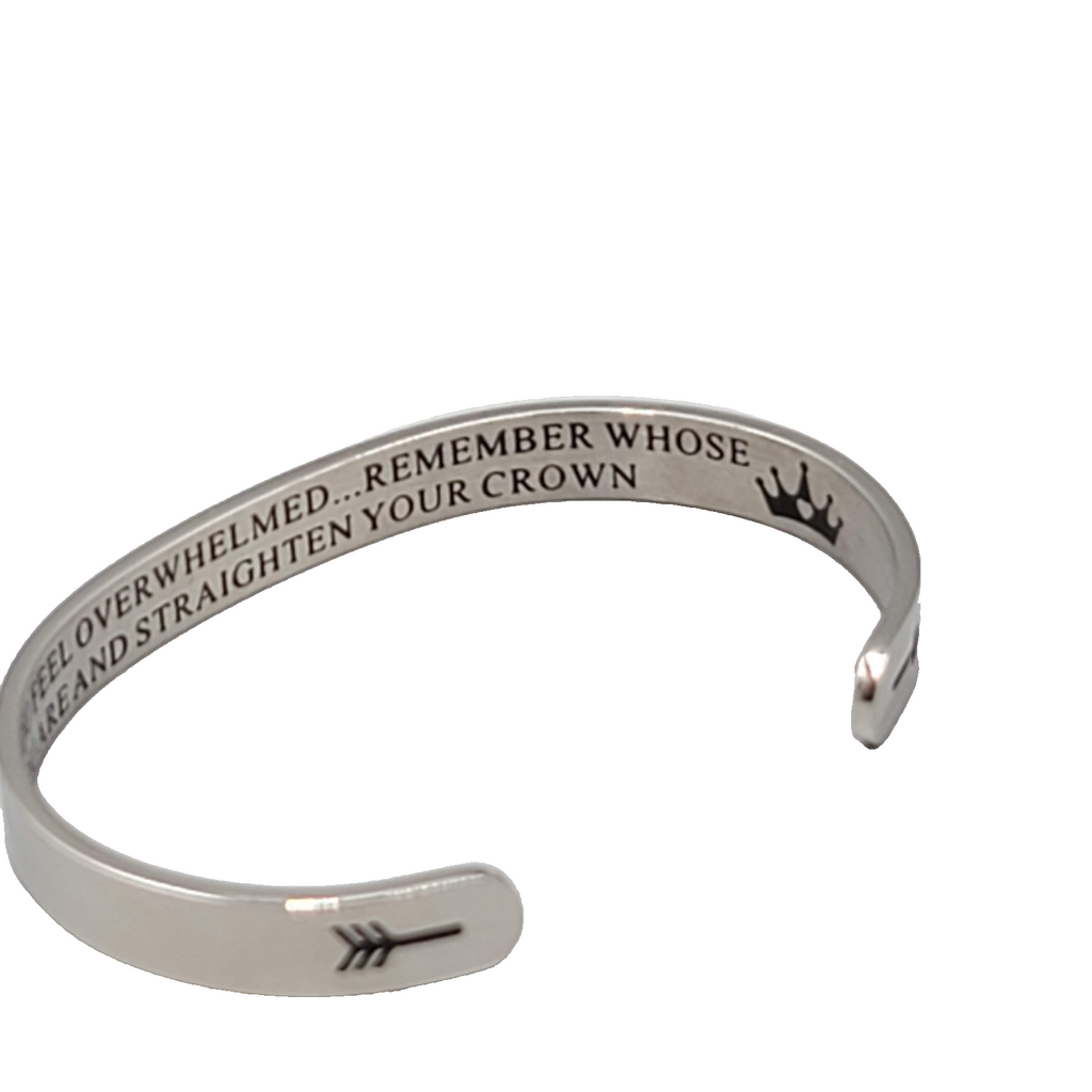 Whenever You Feel Overwhelmed Remember Niece Hidden Silver tone Cuff Bracelet 
