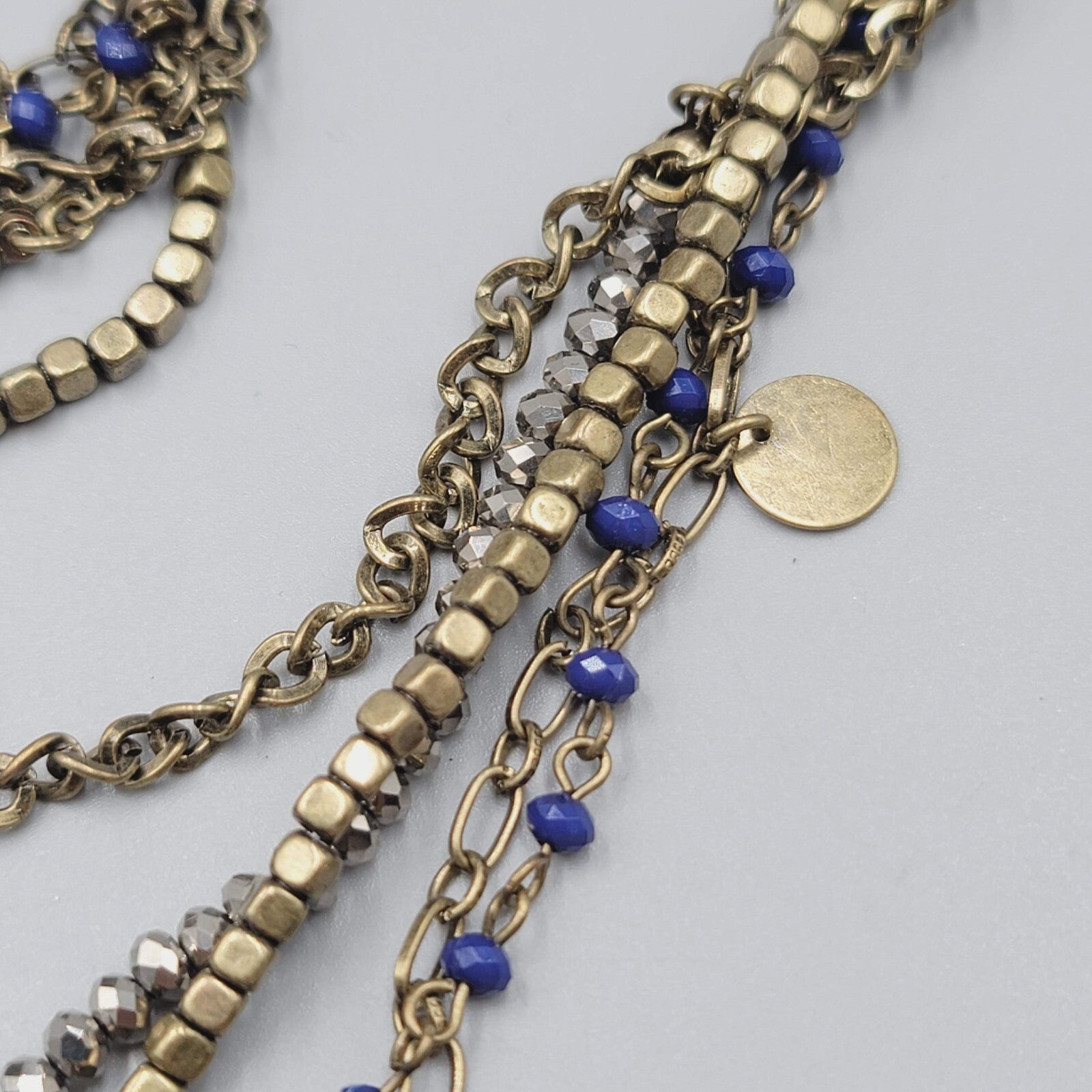 Extra Long Necklace Multi Strand Crystal Bead Layered 30"