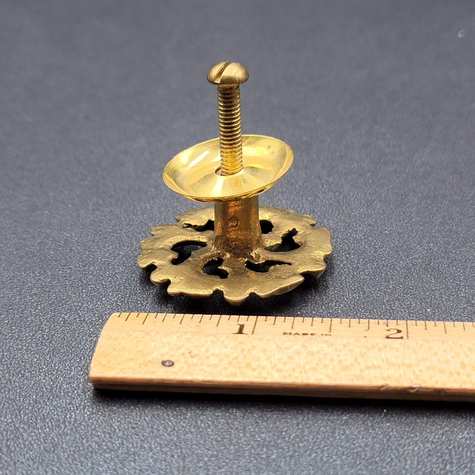 Vintage Brass Cabinet Drawer Pull Replacement Hardware New Old Stock w Screw