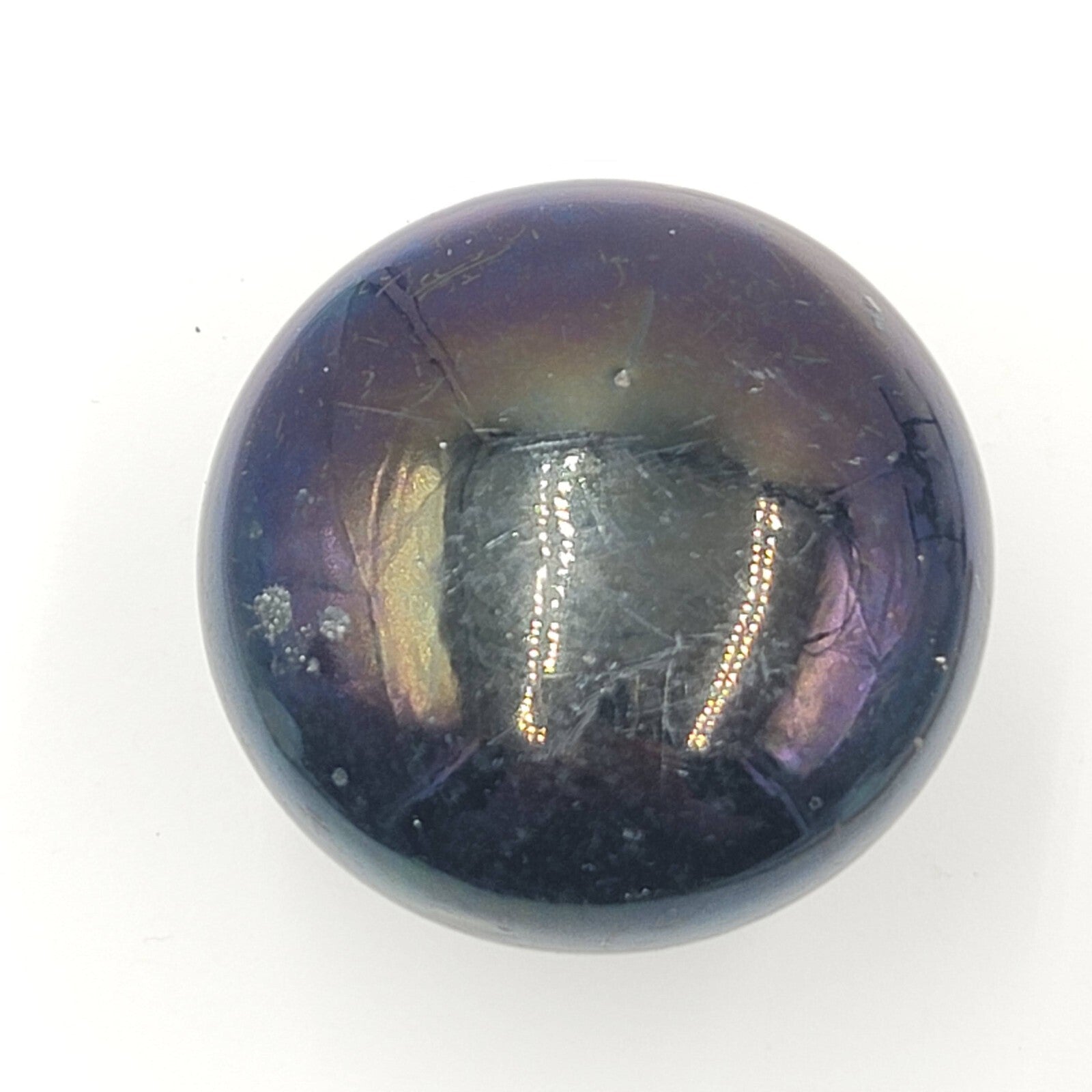 Vintage SINGLE Black Porcelain Doorknob Salvage Door Hardware Iridescent finish