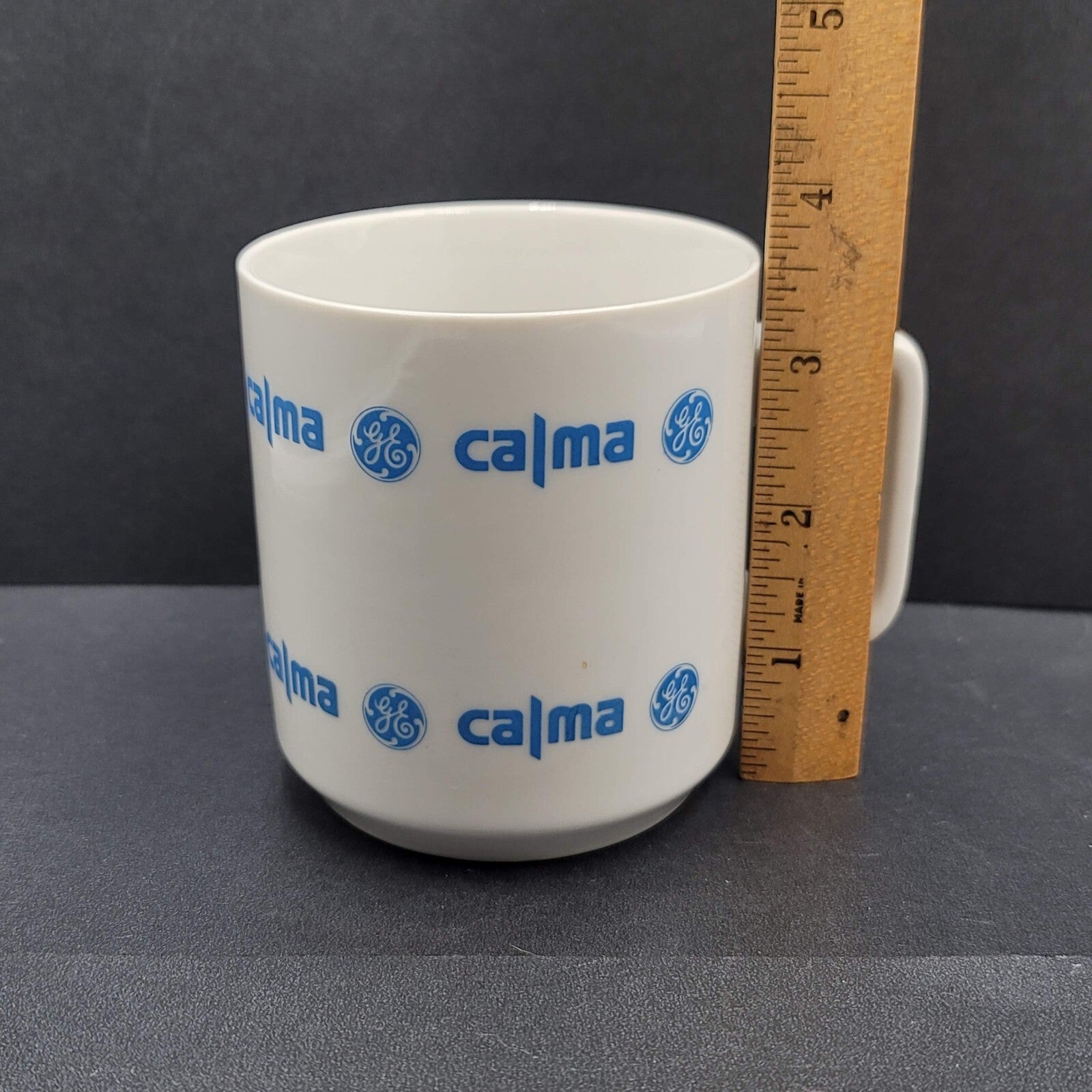 Vintage Ceramic GE Calma Coffee Mug Computer Graphics Blue Logo Tea Cup