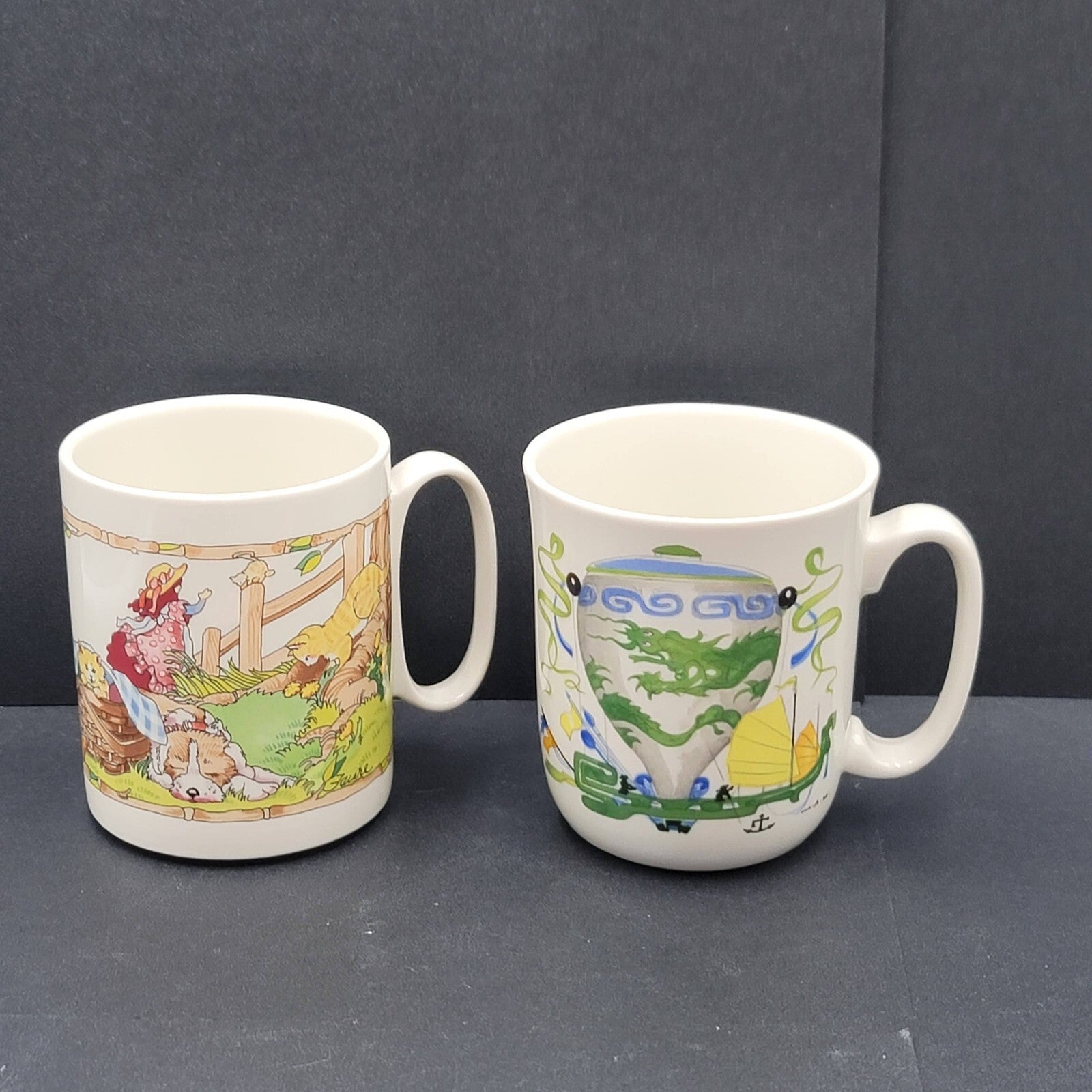 Villeroy Boch Le Ballon and Little Cat Childs Mugs Lot of 2