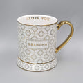 I Love You GRANDMA Coffee Mug Gold and White Signed Rosanna