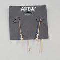 Apt 9 Pierced Earrings Faux Pearl Rhinestone Gold tone Drop 1.75"