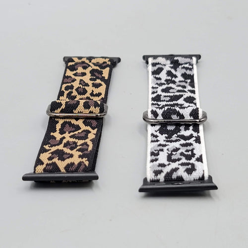 Elastic Replacement bands for Apple Watch Leopard Prints Lot of 2 NWOT