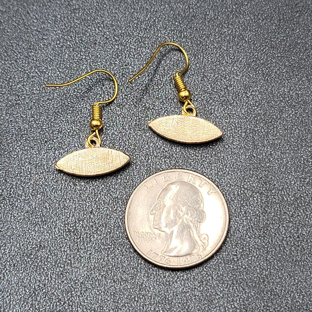 Pierced Earrings Gold tone Enamel Evil Eye Dangle 1/2"