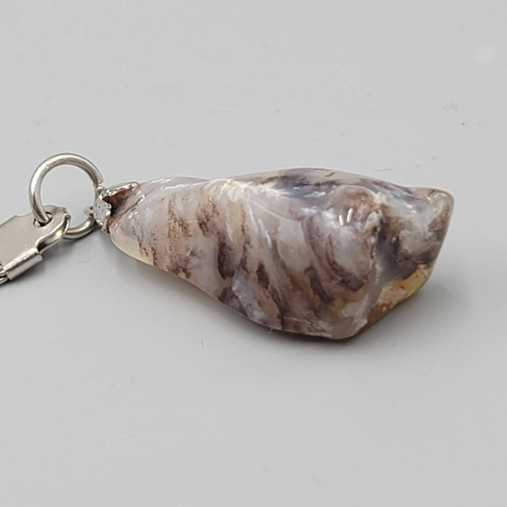 Vintage Natural Polished Quartz Rock Keychain