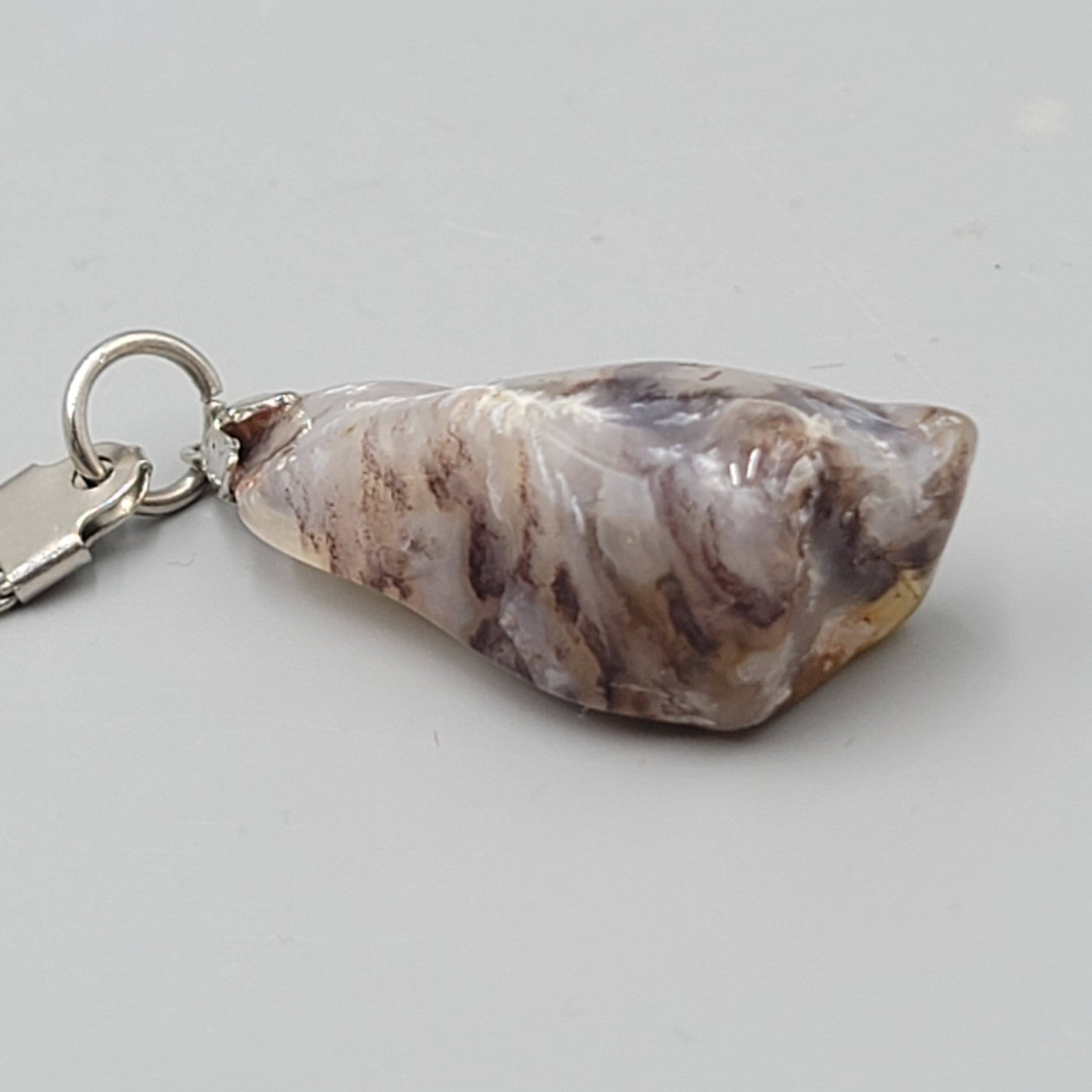 Vintage Natural Polished Quartz Rock Keychain